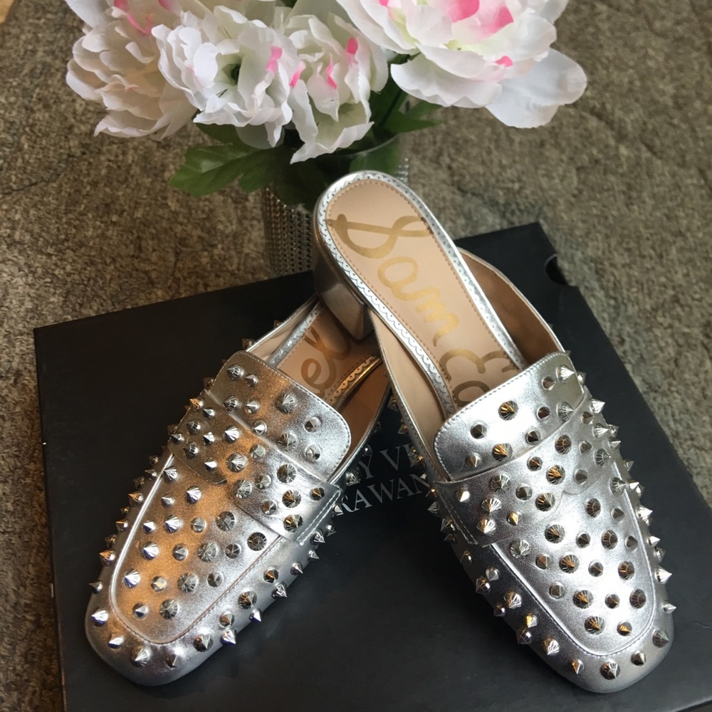 Sam Edelman Silver Studded Mules